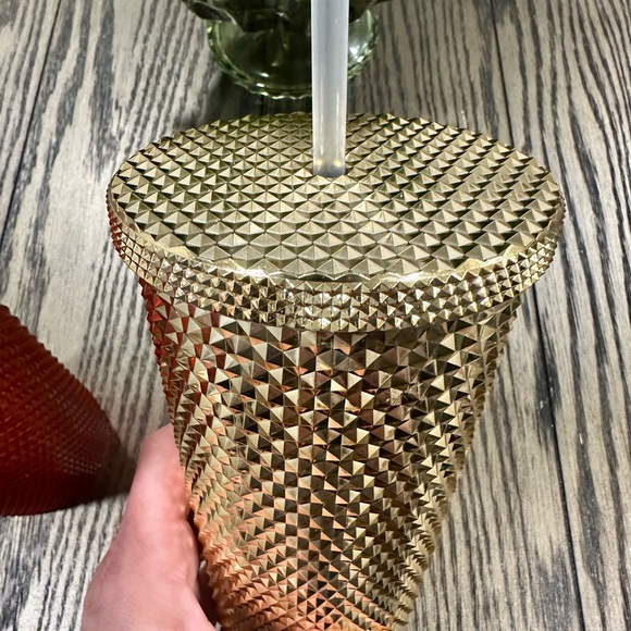 Red and Gold Rhinestone Tumblers (Set) - Picture 5 of 7